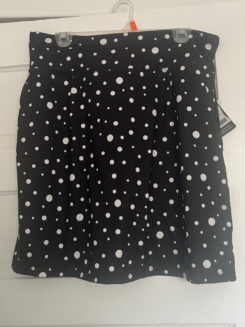 NWT Tummy Control Slimming Polka Dot Black and White skirt size XL